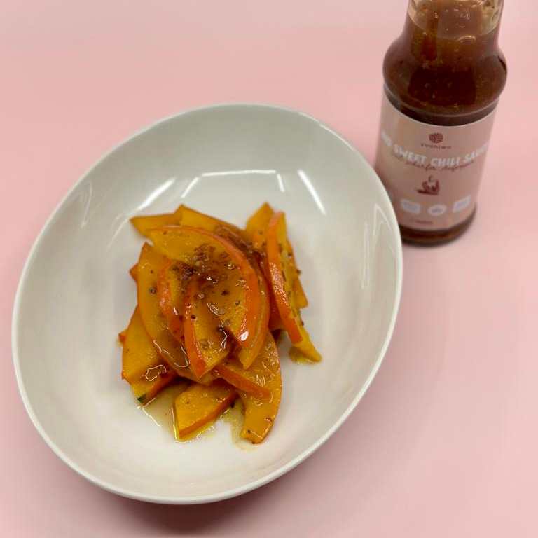 Hokkaido Kürbis mit Bio Sweet Chili Sauce